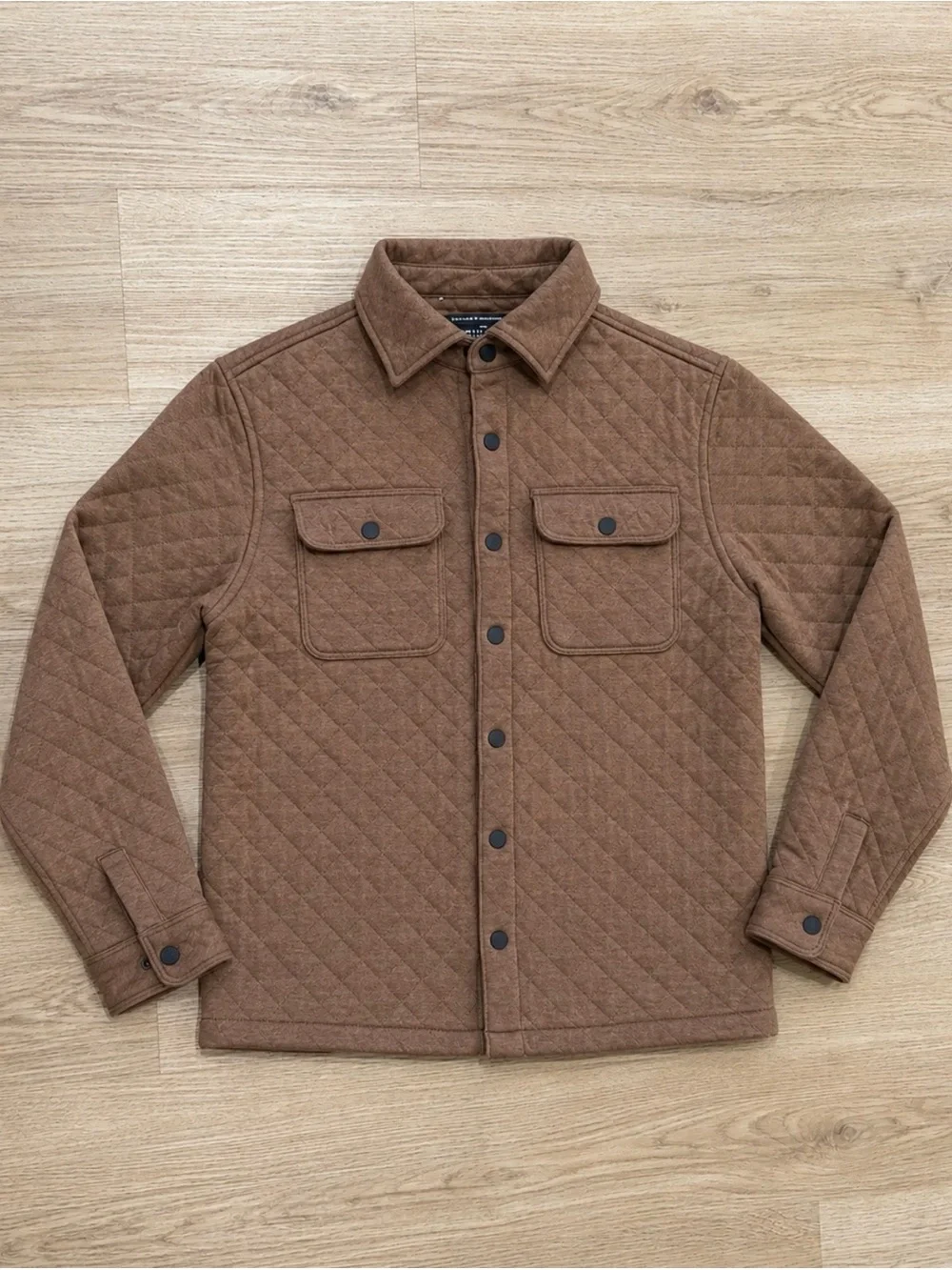 Kenneth Cole Quilted Brown Shirt Jacket